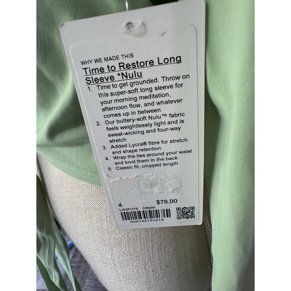 Lululemon Time to Restore Long Sleeve.  Size 4 - Picture 6 of 6